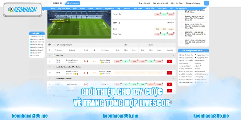 Livescore - Cập Nhật Tỷ Số Chính Xác Theo Thời Gian Thực 1 Giới thiệu cho tay cược về trang tổng hợp Livescor